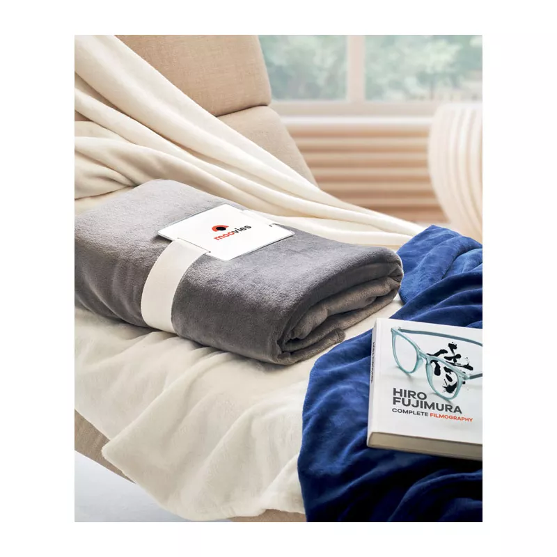 Koc polarowy RPET 120x150 cm 280 g/m² LOGAN - Kamienny Szary (MO6804-15)