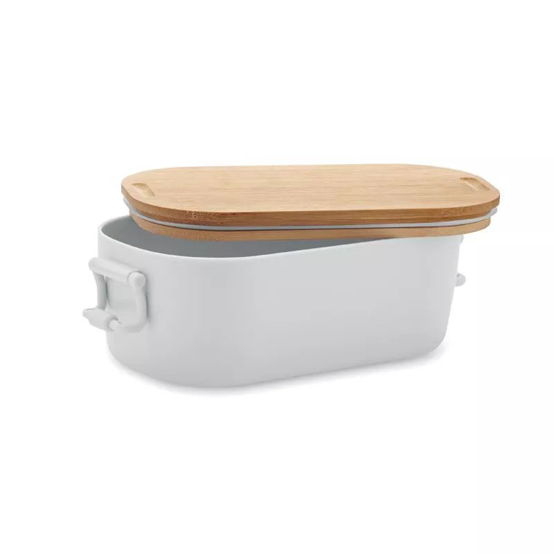 Lunchbox z PP z bambusową pokrywką 700 ml LEKKER - Bialy (MO2459-06)