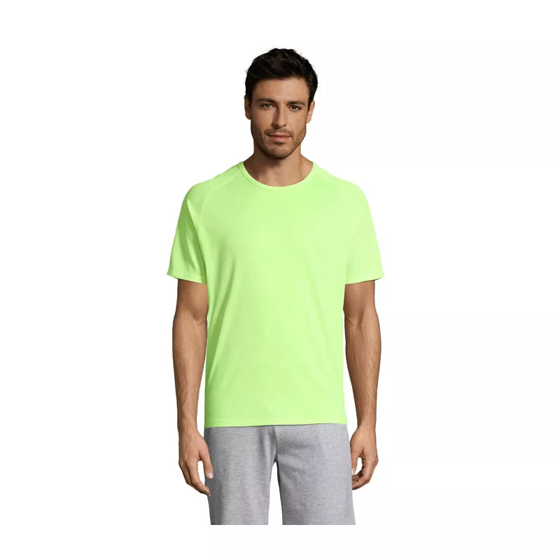 Koszulka sportowa męska raglan 140 g/m² Sol's SPORTY - Neon Yellow (S11939-NE)