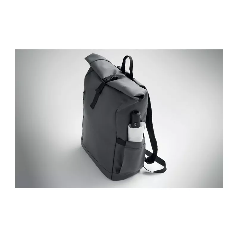 Plecak rolltop na laptop RPET 600D BANGKOK ROLL - Kamienny Szary (MO2643-15)