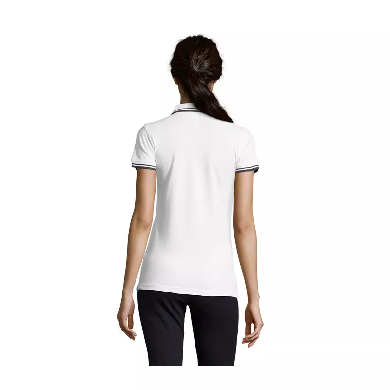Polo damskie z piki 200 g/m² Sol's PASADENA WOMEN - Biały/Navy (S00578-NW)