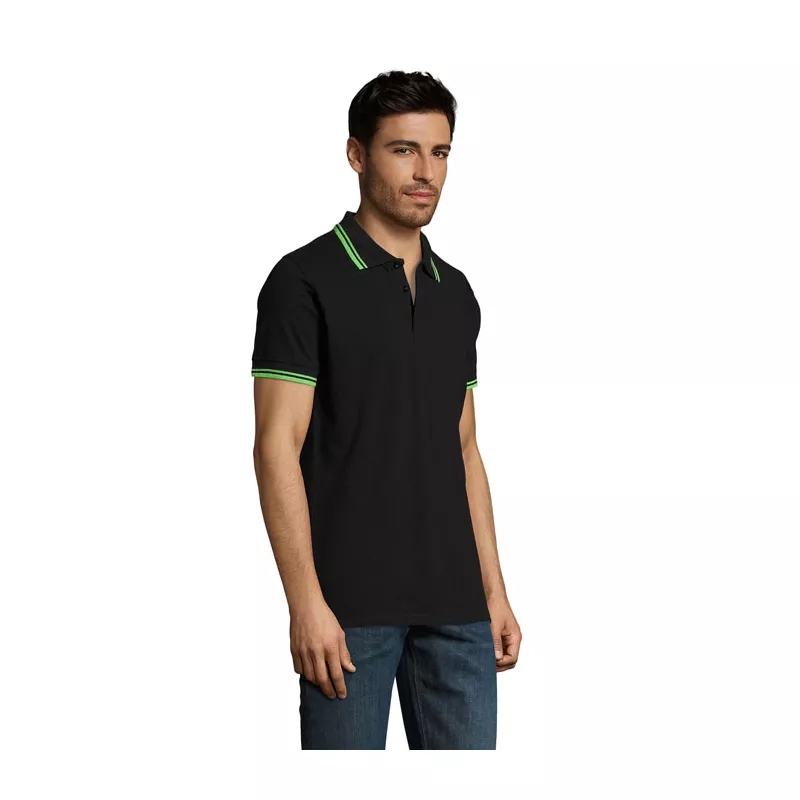 Koszulka polo męska bawełniana 200 g/m² Sol's PASADENA - Czarny/Limonka (S00577-BN)