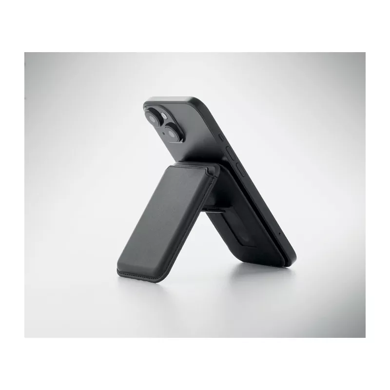 Etui magnetyczne na 3 karty z podstawką KARTA STAND - Czarny (MO2983-03)