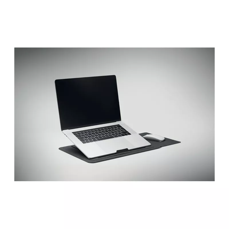 Pokrowiec na laptop 16" z podstawką z RPET PRACTIC - Czarny (MO2696-03)