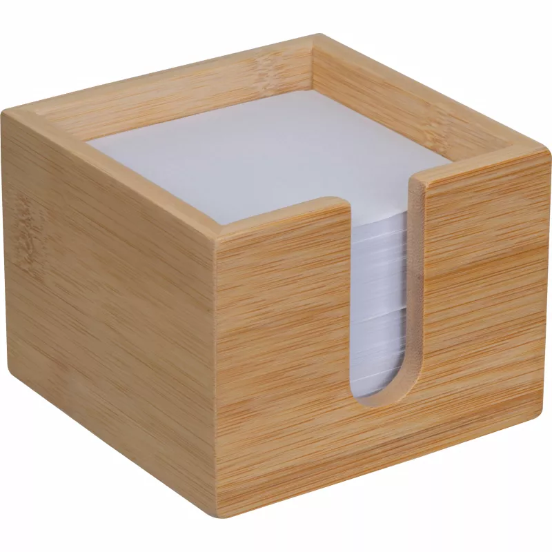 Karteczki biurowe w bambusowym pojemniku NATALINA - grey (2536013)