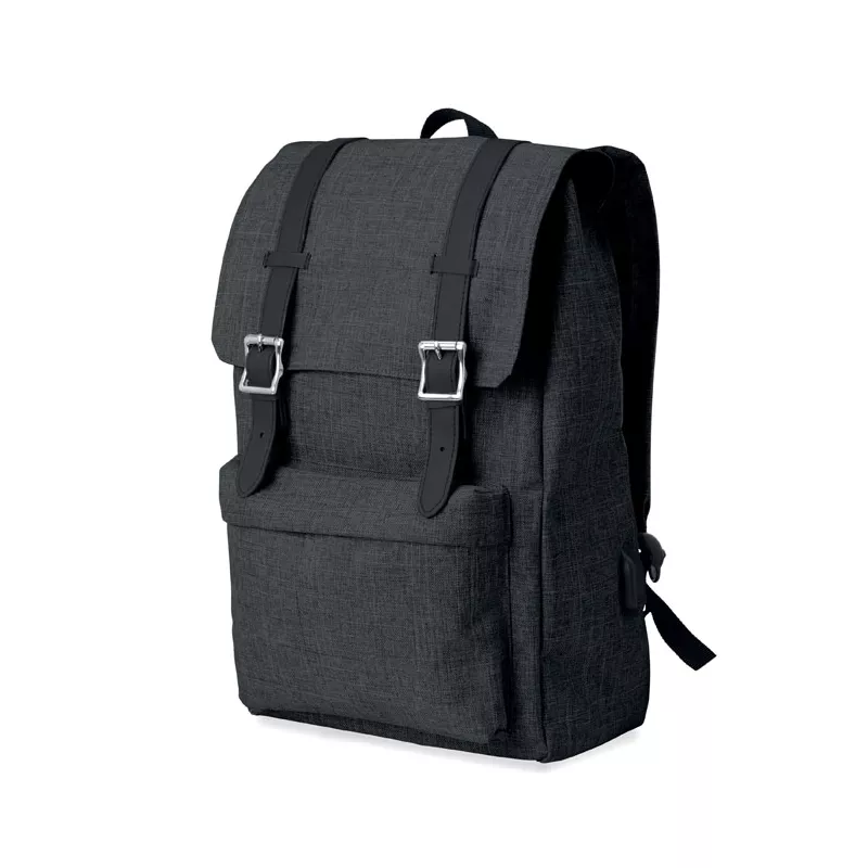 Plecak na laptopa 15" z klapą magnetyczną RIGA - Czarny (MO9439-03)