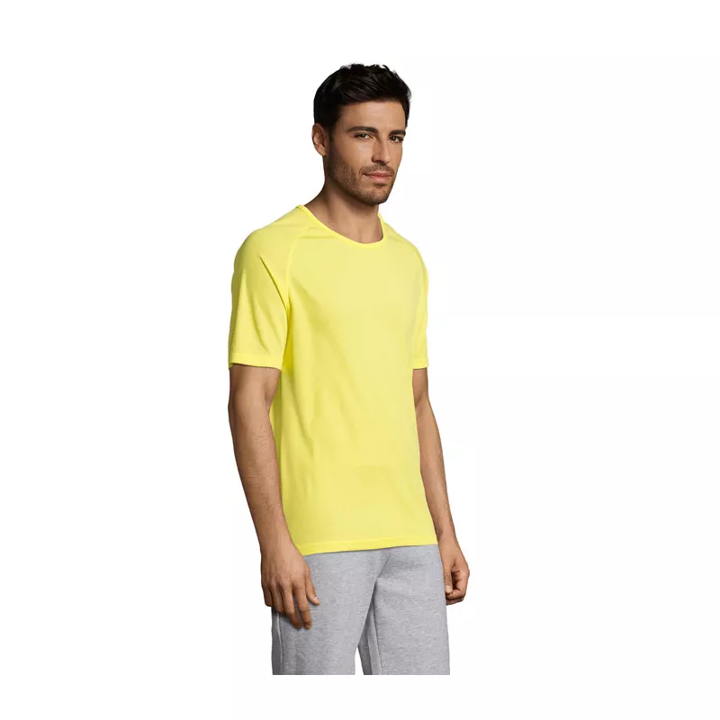 Koszulka sportowa męska raglan 140 g/m² Sol's SPORTY - Lemon (S11939-LE)