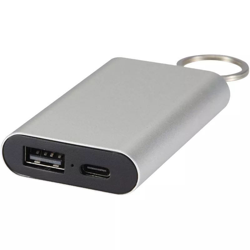 Arcturus powerbank o pojemności 2000 mAh z recyklingowanego aluminium z brelokiem - Srebrny (12451781)