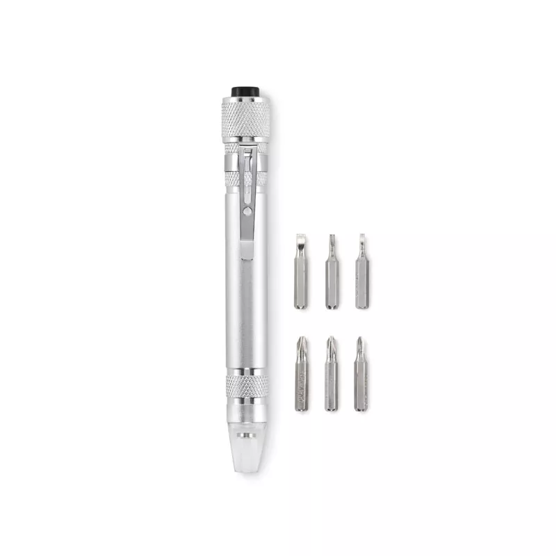 Multitool w kształcie długopisu z latarką TUBULAR - Srebrny (MO2498-14)