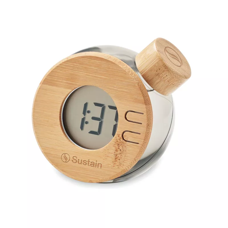 Zegar LCD zasilany wodą DROPPY LUX - Przezroczysty Szary (MO6865-27)