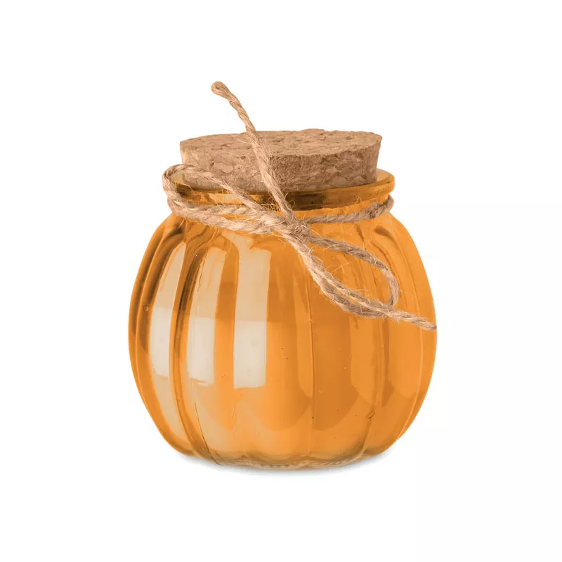 Świeca waniliowa w szkle z wosku roślinnego PUMKIN - Pomaranczowy (MO3193-10)