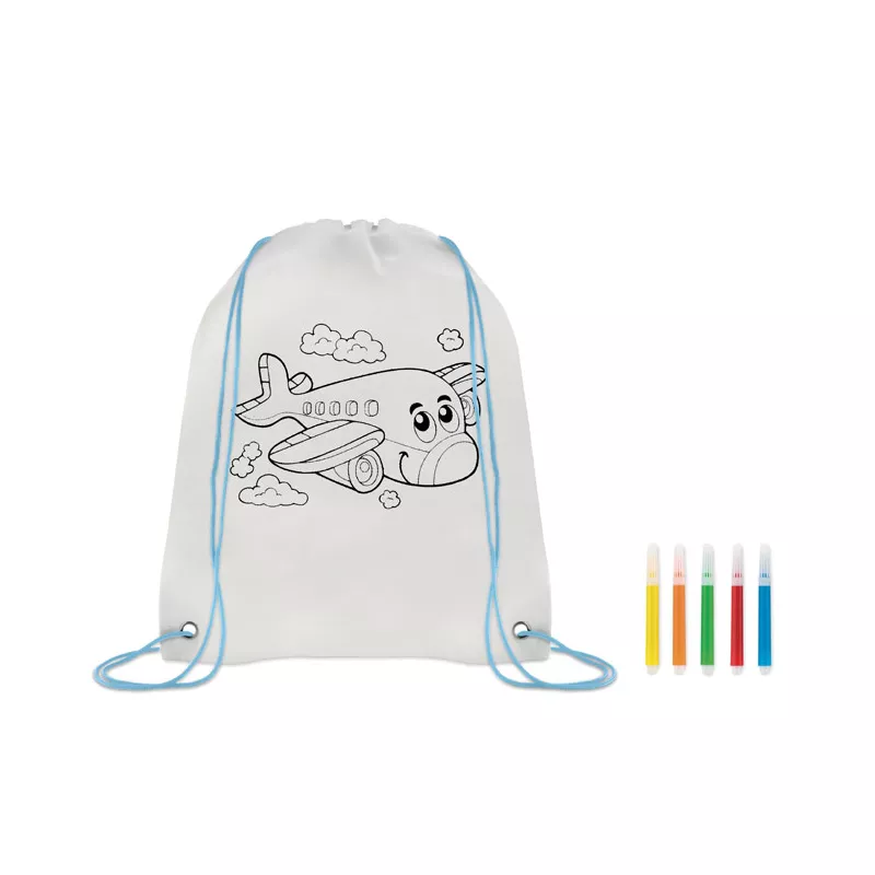 Worek do kolorowania z mazakami 80 g/m² CARRYDRAW - Baby Blue (MO9887-66)