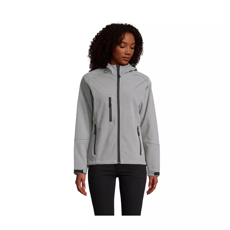Softshell z kapturem 340 g/m² Sol's REPLAY WOMEN - Szary Melanż (S46802-GM)