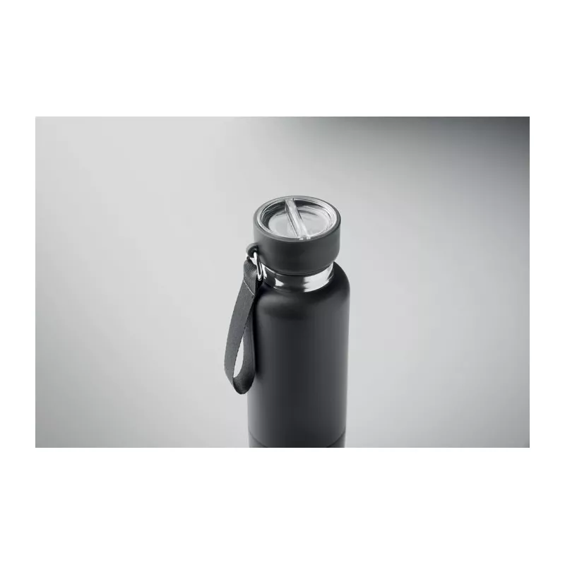 Butelka termiczna stalowa z kubkiem 500 ml NOEKA - Czarny (MO2716-03)