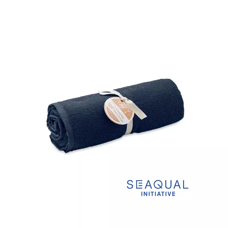 Ręcznik żakardowy SEAQUAL® 70x140 cm 500 g/m² SAND - Niebieski (MO2059-04)