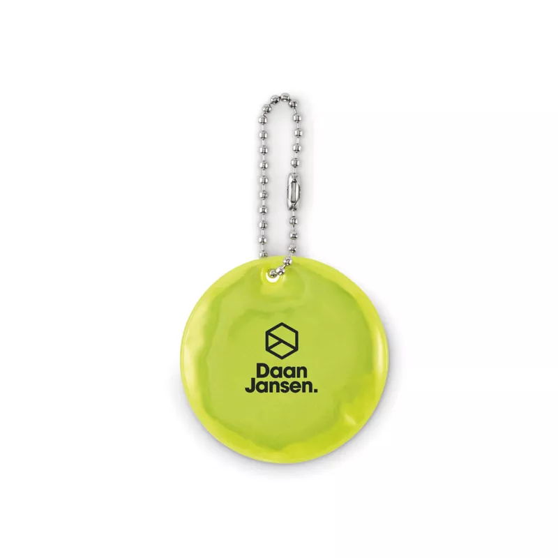 Brelok odblaskowy okrągły z PVC GRIN - Fluorescencyjny Zólty (MO2884-70)