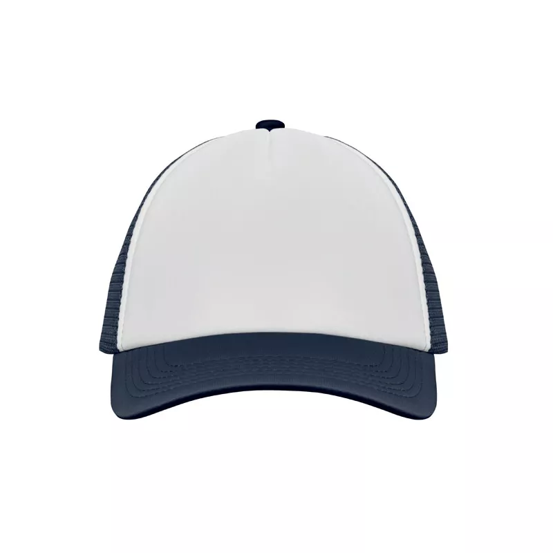 Czapka trucker 5-panelowa 150 g/m² BUBBLE - Biały/Ciemnoniebieski (MO2269-54)