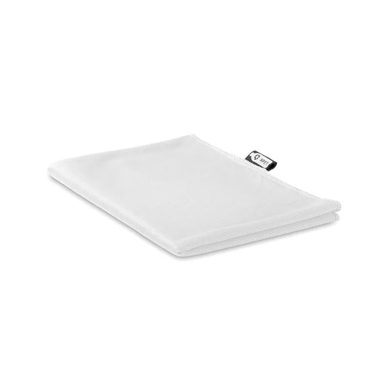 Ręcznik sportowy RPET z workiem 30x80 cm TUKO RPET - Bialy (MO9918-06)
