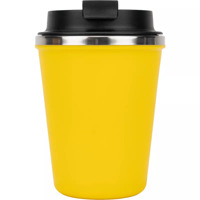 Kubek termiczny 350 ml z powłoką z recyklingu METODY - żółty (8496208)