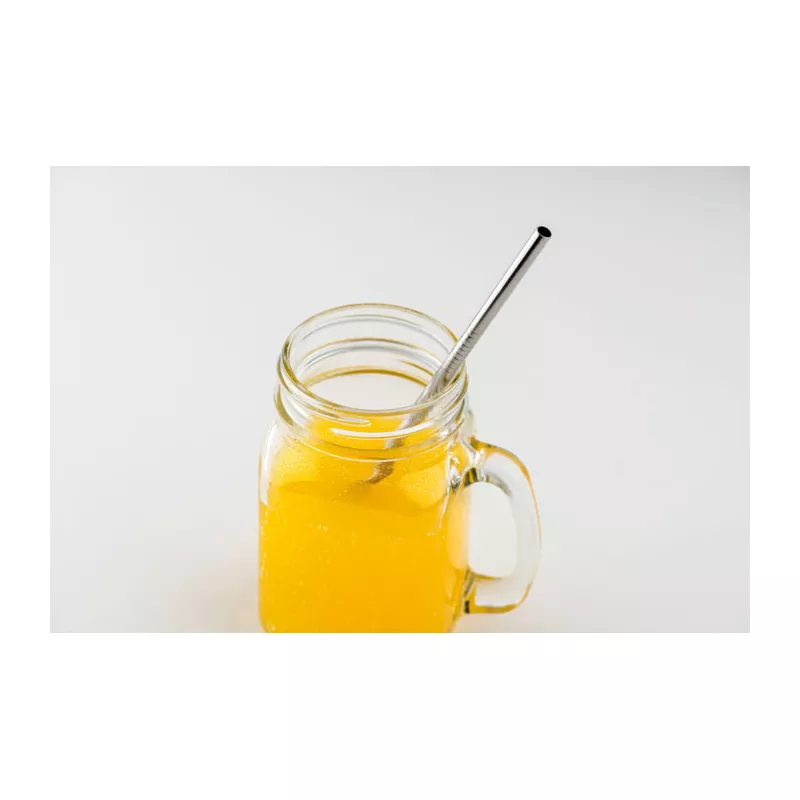 Słomka stalowa wielokrotnego użytku w etui COLD STRAW - Srebrny Mat (MO9602-16)