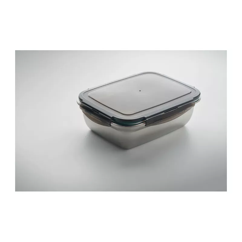 Lunchbox stalowy 1500 ml z przegrodą LOX PLUS - Przezroczysty Szary (MO2344-27)