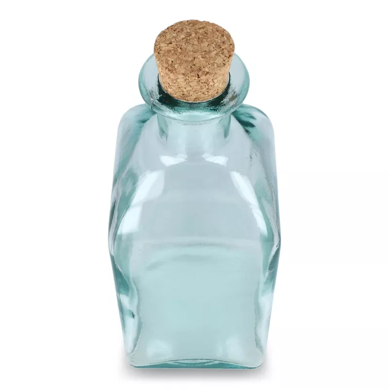 Butelka na wodę InSideOut Square z recyklingowanego szkła ReuuZ z korkiem 1 l - transparentny (LT57016-N0004)