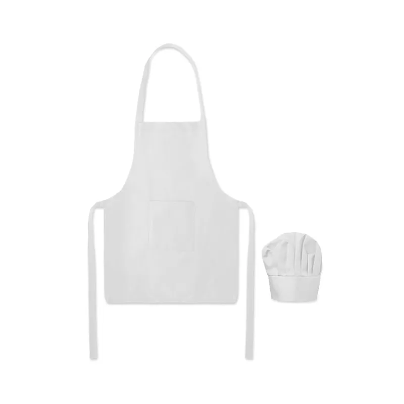 Fartuch i czapka kucharska dla dzieci 80 g/m² KID CHEF - Bialy (MO2826-06)