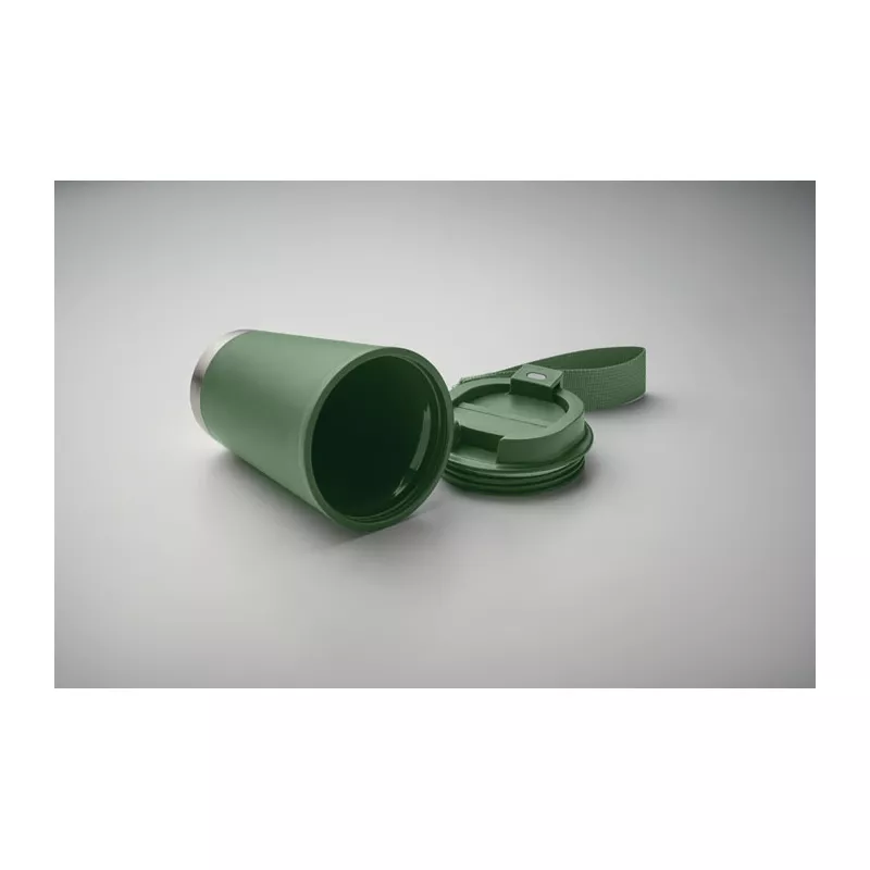 Kubek dwuścienny z PP z paskiem 300 ml TOPIZ - Ciemnozielony (MO2596-60)