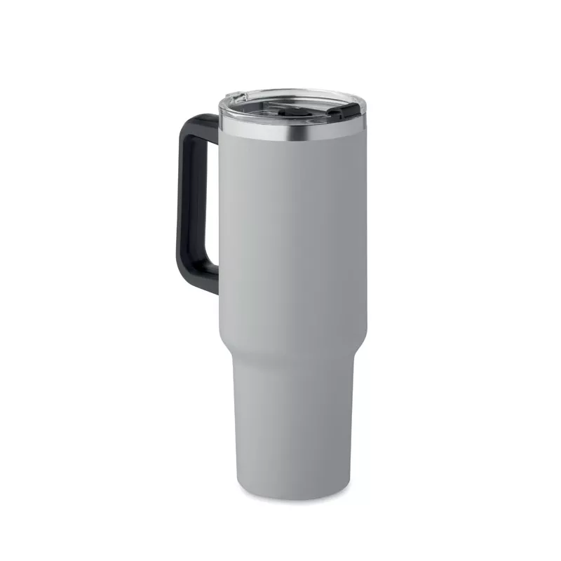 Kubek termiczny stalowy ze słomką 1200 ml SUMA - Szary (MO2327-07)