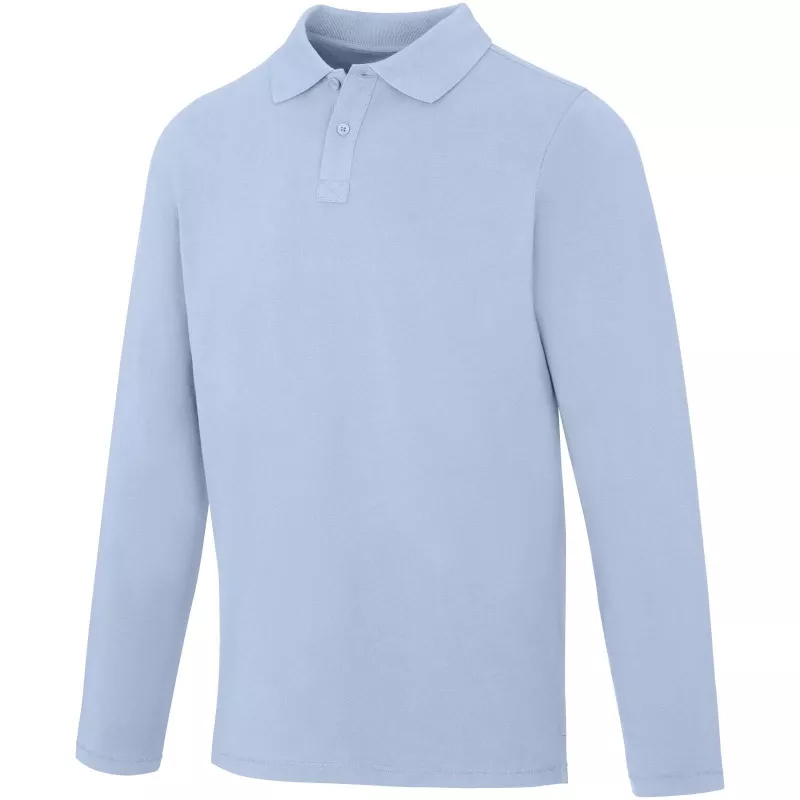 Męskie polo Oakville z długim rękawem - Niebieski mgła (38086-MISTBLUE)