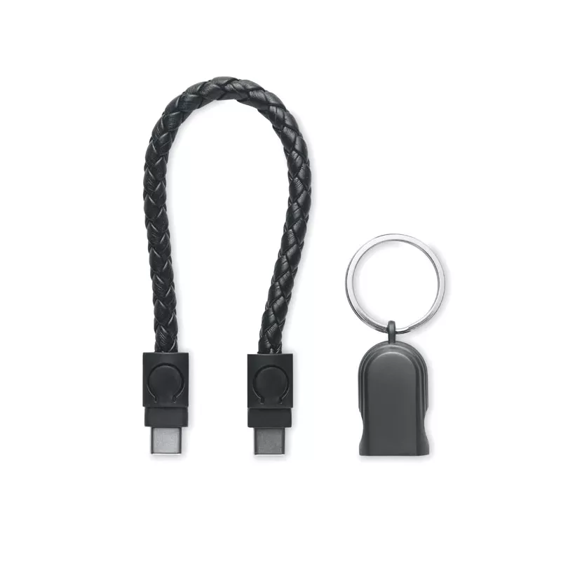 Brelok z kablem USB-C 60W FAULETI LOOP - Czarny (MO2647-03)