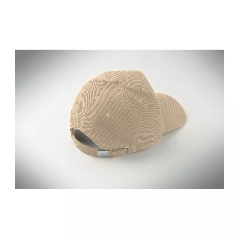 Czapka z daszkiem 5-panelowa sztruksowa 220 g/m² WALE - Bezowy (MO2879-13)