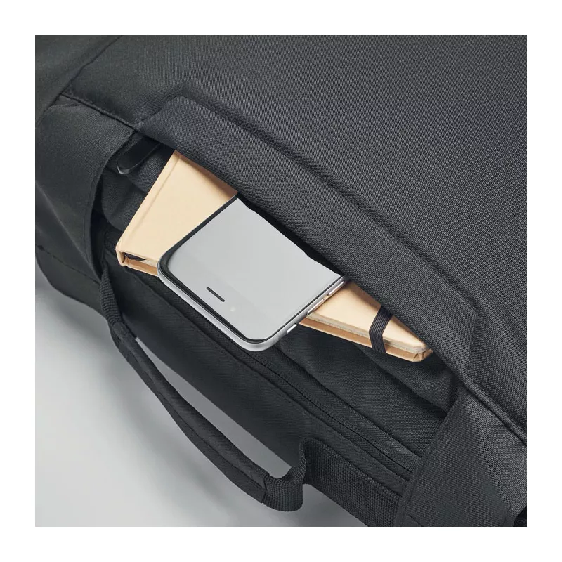 Plecak na laptop 16" z RPET z kablem USB SINGAPORE - Czarny (MO6329-03)