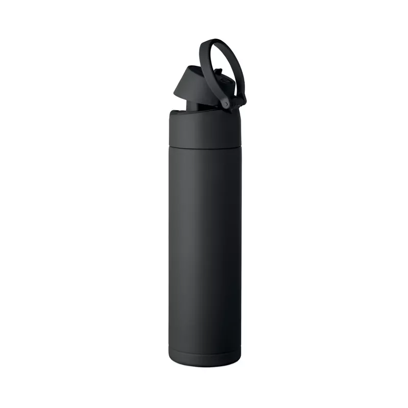 Butelka termiczna ze słomką 2 w 1 500 ml TOIEN TWO - Czarny (MO2988-03)
