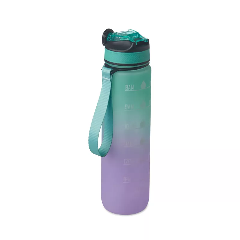 Butelka sportowa RPET 1000 ml ze słomką ACTIVATE - Turkusowy (MO2489-12)
