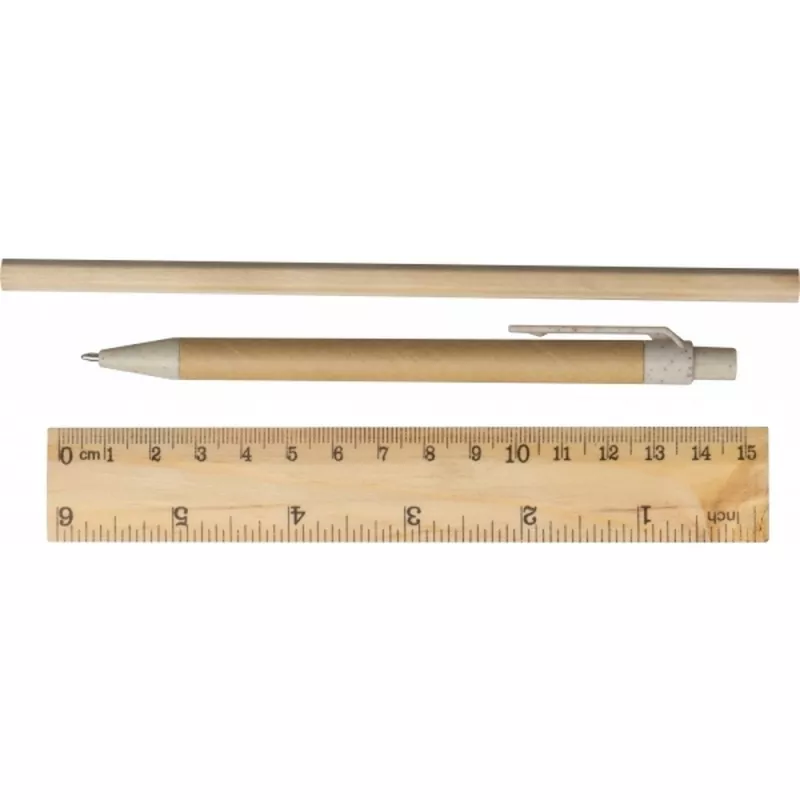 Zestaw piśmienny w piórniku TERESINA - beżowy (438813)