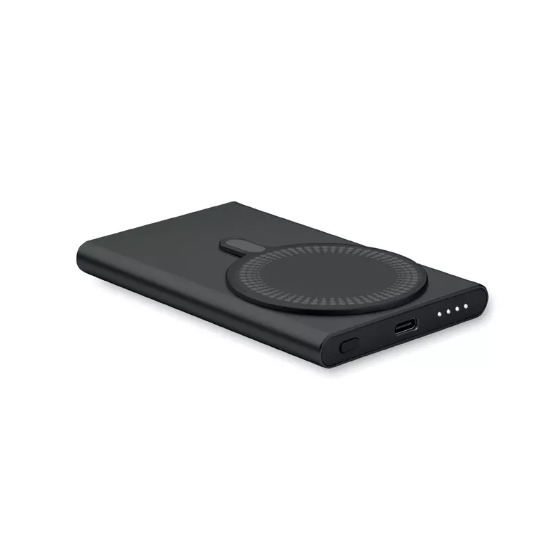 Powerbank magnetyczny 5000 mAh 15W z aluminium PAWTT - Czarny (MO2442-03)