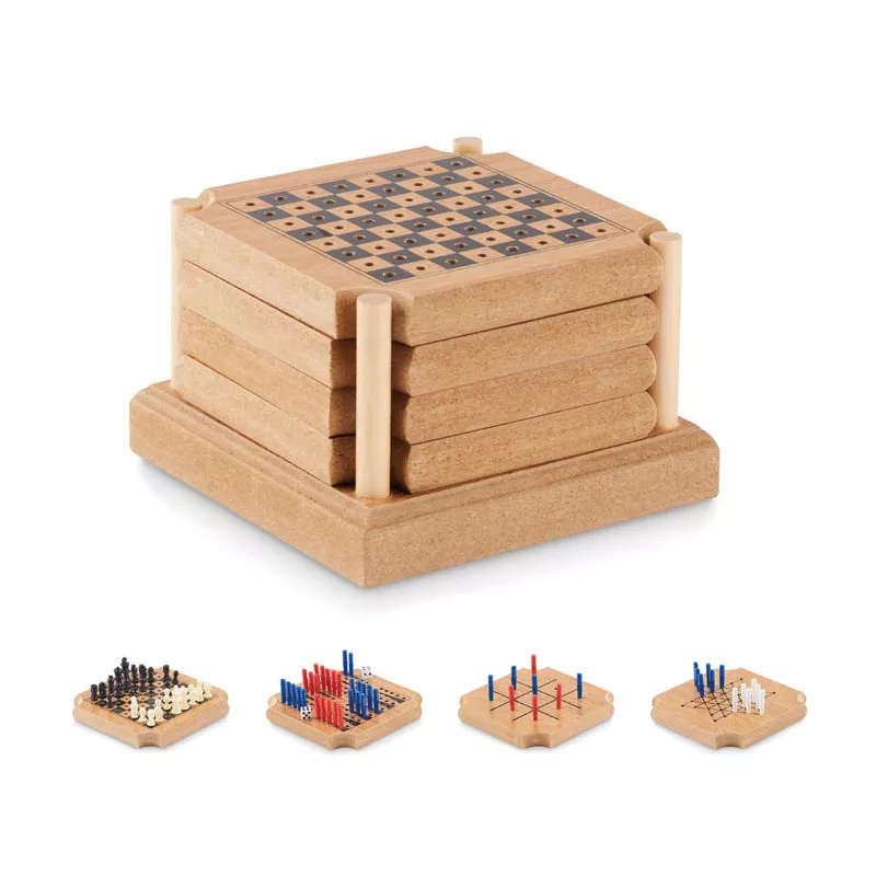 Podstawki z korka i MDF z 4 grami COASTGAME - Drewna (MO6382-40)