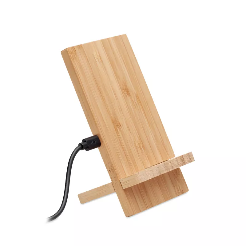 Ładowarka bezprzewodowa bambusowa 10W WHIPPY PLUS - Drewna (MO6277-40)