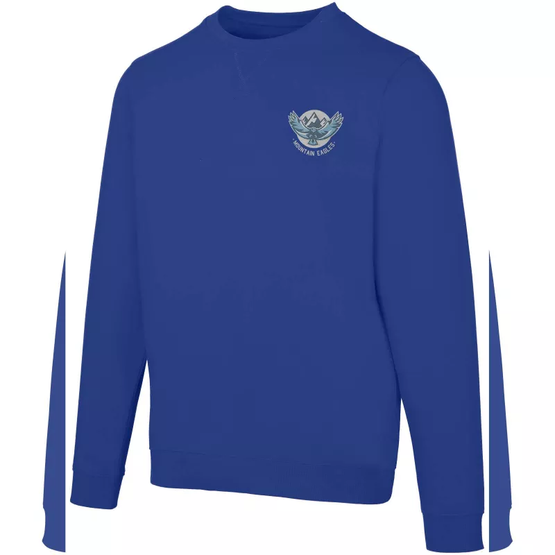 Jasper organiczna bluza unisex z recyklingu o gramaturze 280 g/m² z okrągłym dekoltem i certyfikatem OCS - Niebieski (39561-BLUE)