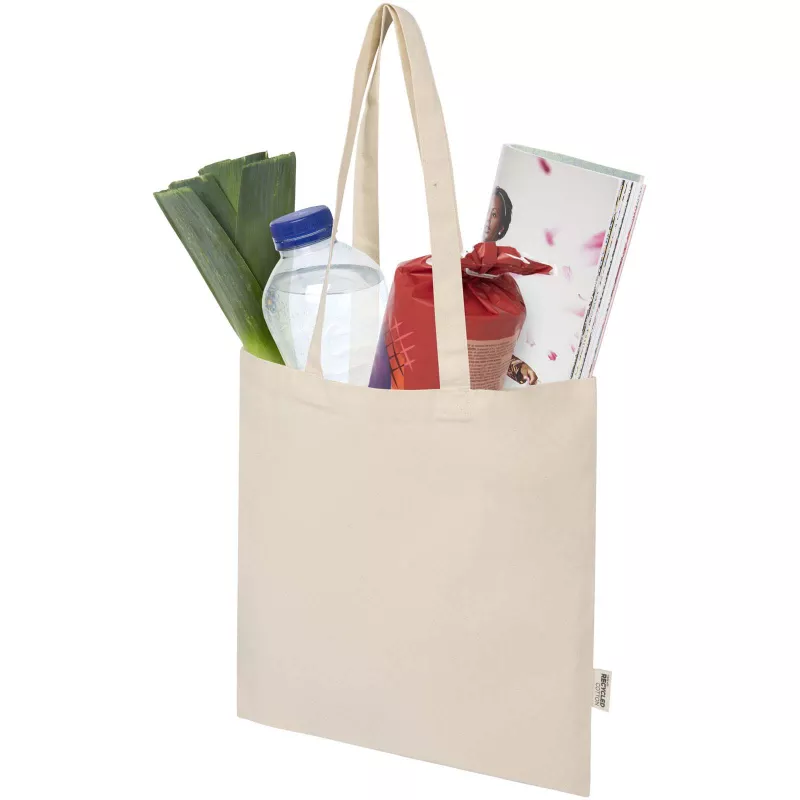 Madras Blend torba na zakupy z bawełny z recyklingu z certyfikatem GRS o gramaturze 140 g/m² i pojemności 7l - Piasek pustyni (12076006)