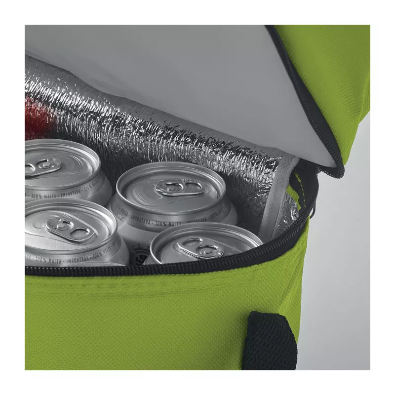 Torba termiczna z 2 przegrodami z poliestru 600D CASEY - Limonka (MO8949-48)