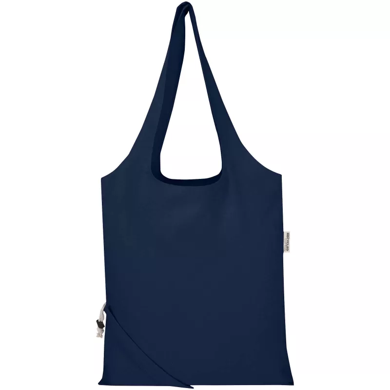 Madras Blend - torba na zakupy, wykonana z recyklingowanej baweły o gramaturze 140 g/m² posiadającej certyfikat GRS, składana - Granatowy (12080555)