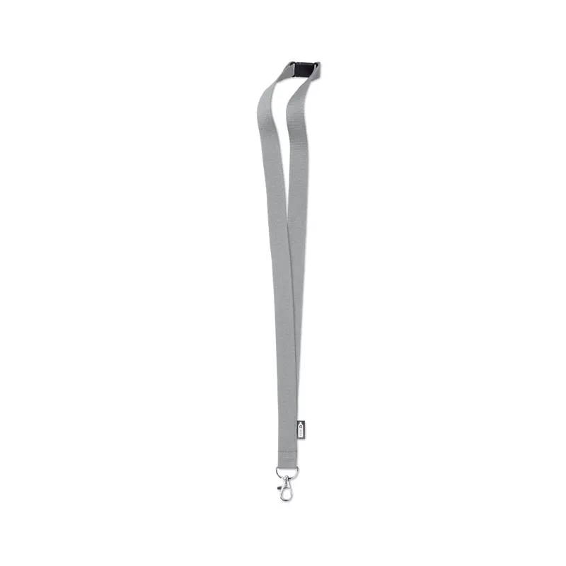 Smycz z RPET 20 mm z karabińczykiem LANY RPET - Szary (MO6100-07)