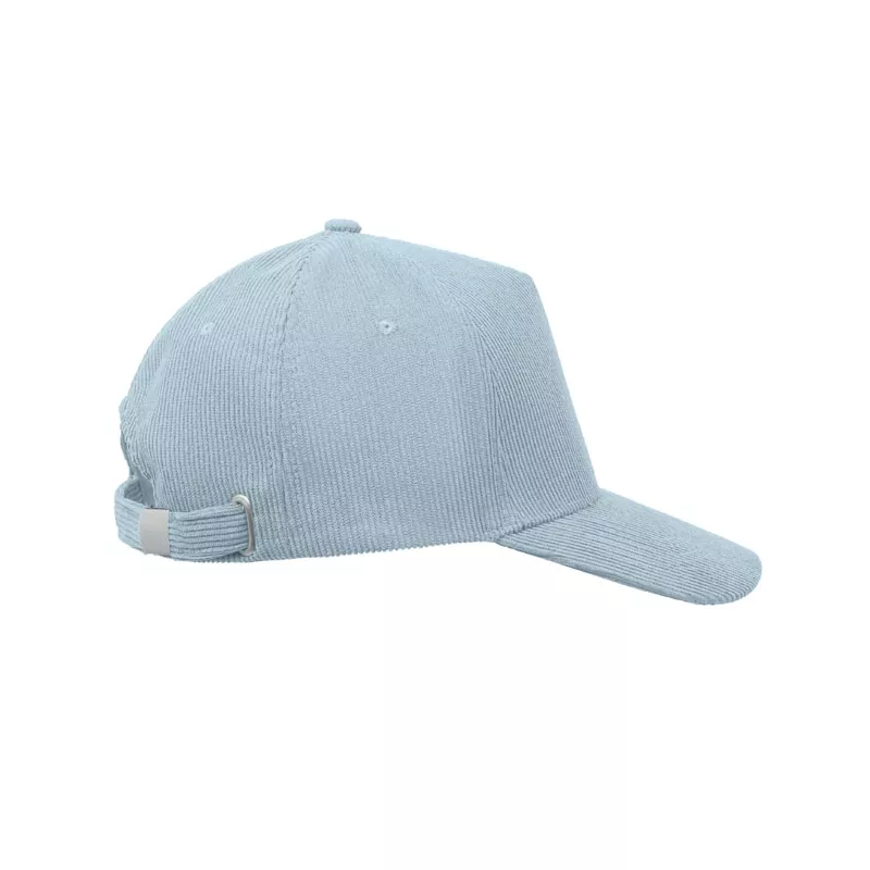 Czapka z daszkiem 5-panelowa sztruksowa 220 g/m² WALE - Baby Blue (MO2879-66)