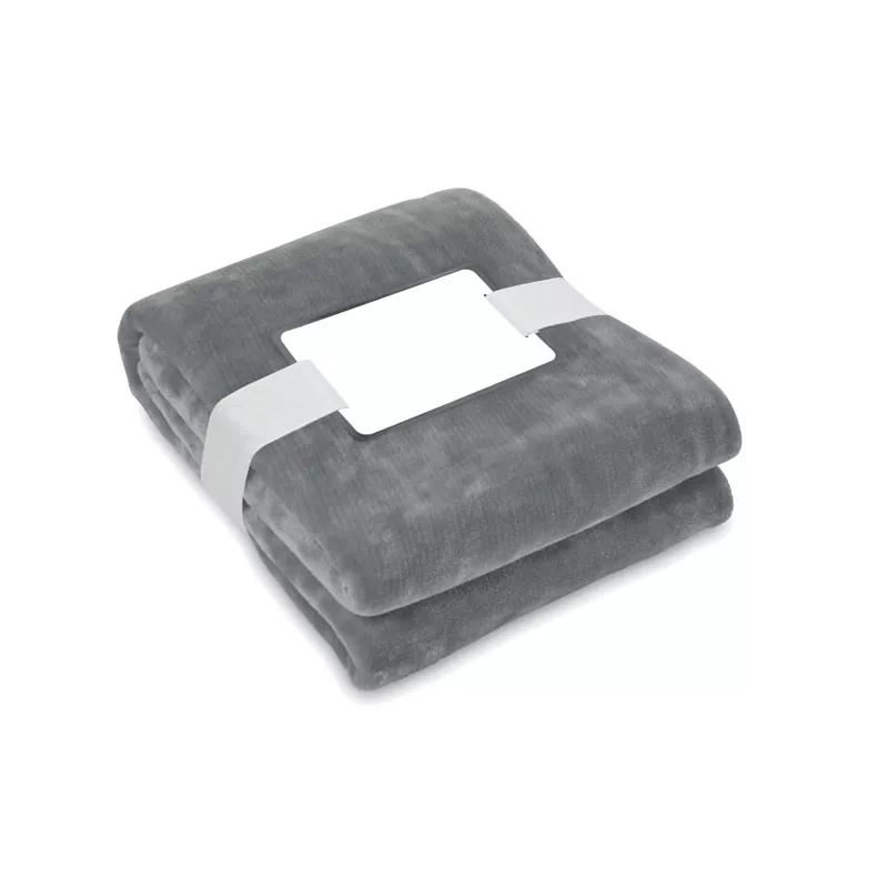 Koc polarowy RPET 120x150 cm 280 g/m² LOGAN - Kamienny Szary (MO6804-15)