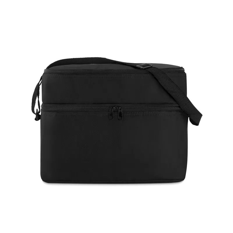 Torba termiczna z 2 przegrodami z poliestru 600D CASEY - Czarny (MO8949-03)