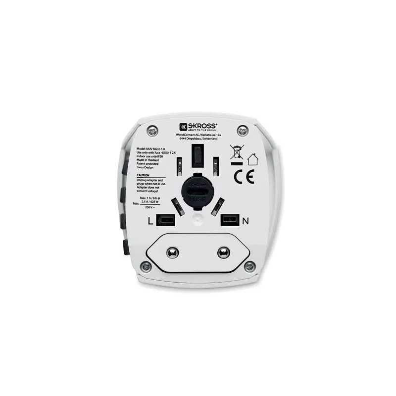 Adapter podróżny 2-biegunowy Skross MUV MICRO - Bialy (MO8841-06)