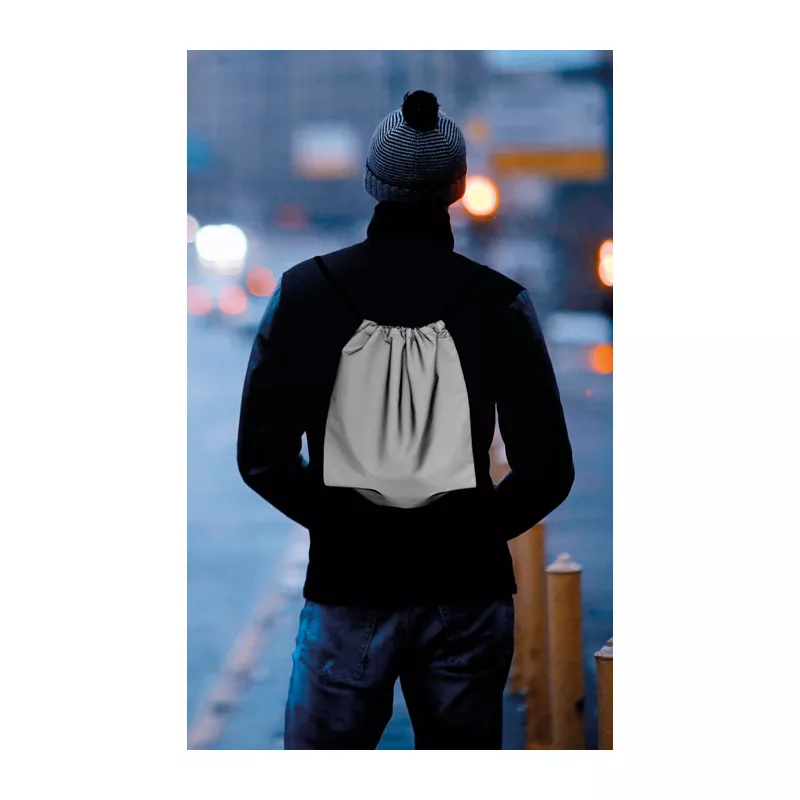 Worek ze sznurkiem odblaskowy SHOOP REFLECTIVE - Srebrny (MO9403-14)