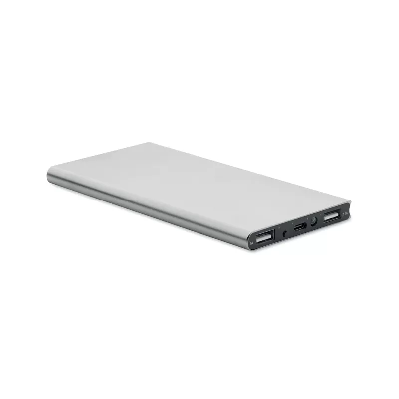 Powerbank 8000 mAh aluminiowy POWERFLAT8C - Srebrny Mat (MO2340-16)